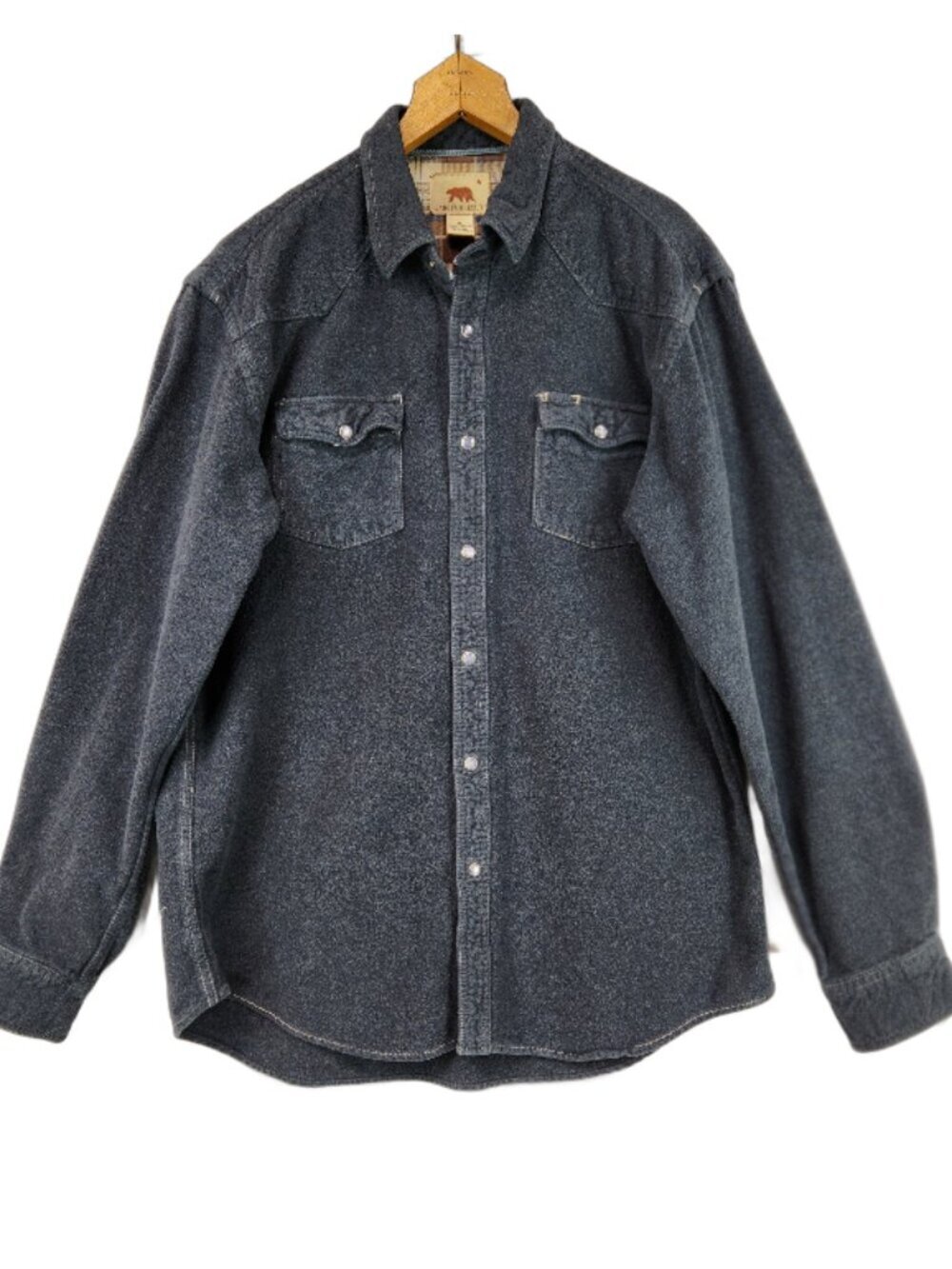 Dakota Grizzly Pearl Snap Flannel Shirt Shacket Mens XL Blue Long Sleeve